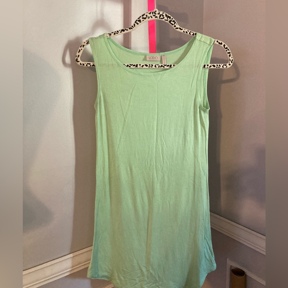 LOGO by Lori Goldstein tunic tank in mint green, XXS